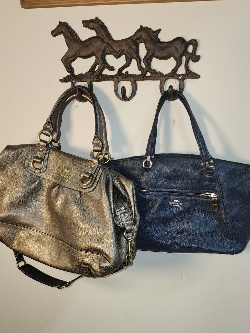 Coach Leather PROJECT Purse Lot Navy Gold  Madison Sabrina Prairie Satchel Bag